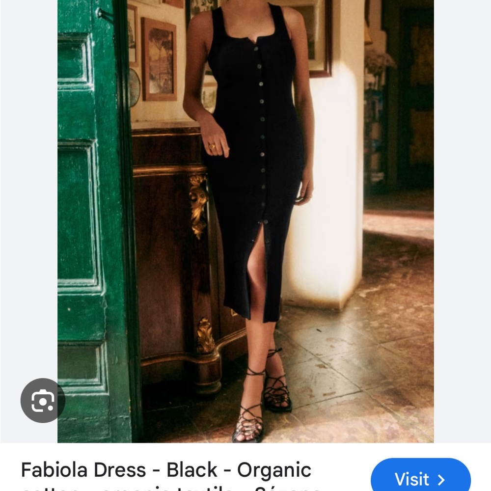 Sezane Fabiola Black Dress